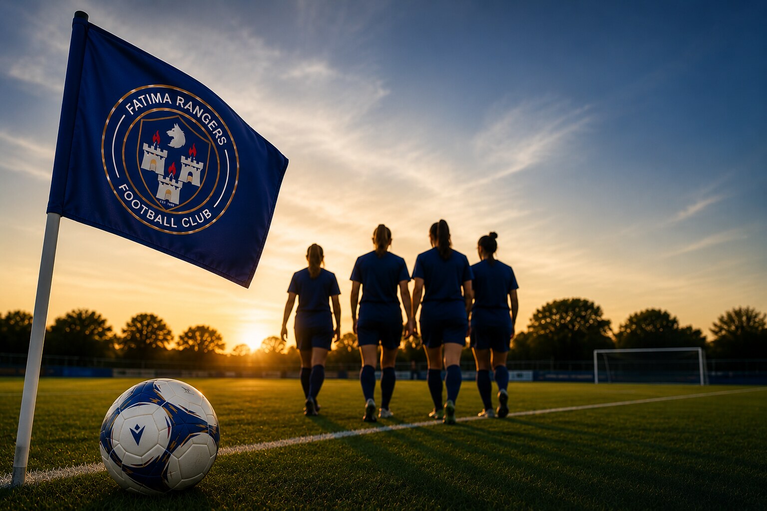 Fatima Rangers corner flag at sunset